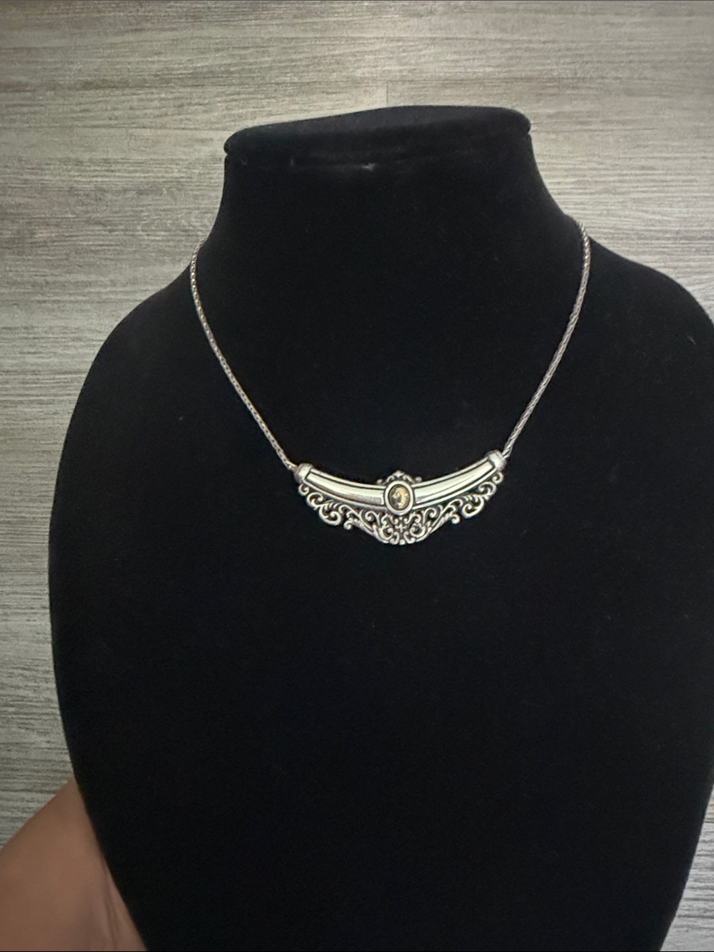 Brighton Silver-Tone Filigree Pendant Necklace